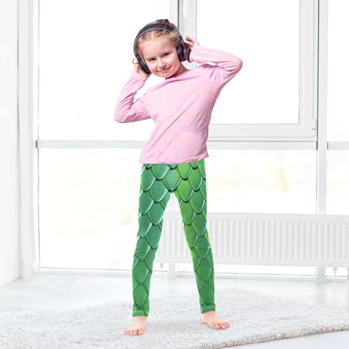 Snake Dragon Green Scales Girl's Leggings for Kids Toddler Girls Sweatpants Legging Pants Ballet Tights 4T4