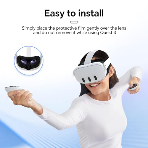 HiBloks Silicone Lens Protection Film for Meta Quest 3 Accessories, Dust Proof Cover for Oculus Quest 3,Upgraded Protects Lens from Sunlight, Scratches and Dust, Avoid Air Bubbles - Thumbnail 6