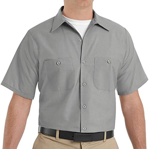 Red Kap Mens Industrial Work Shirt, Regular Fit, Short Sleeve