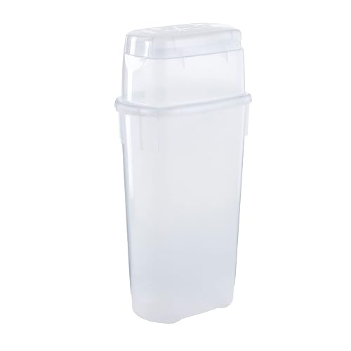 Rubbermaid Wrap N' Craft Plastic Wrapping Paper Organizer Storage Container with Top Ornament Storage Compartment for 20 Standard 30 Inch Rolls, Clear