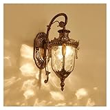  Applique Murale D\'Extérieur Rétro pour Porche, Applique De Nuit Extérieure Compatible avec Porte D\'Entrée De Maison, Garage, Patio, Bronze + Verre, Applique Murale,Bronze Double Head