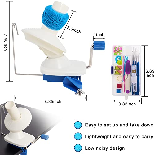 Yarn Ball Winder For Knitting Hand-Operated, Manual Wool Winder Holder For Swift Yarn Fiber String Ball, 4 Ounce Capacity, Knitting Needles Set Included #TOP1