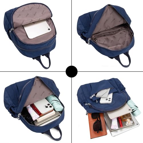 Image of Pealwel Mini Backpack Purse for Women,Small Nylon backpacks for Ladies Backpacks Women Anti Theft Travel Bag (Dark Blue)