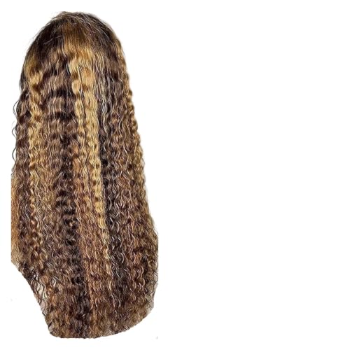 1 szt. Peruki Głęboka fala kręcona, mokra i falista koronka z przodu Wstępnie oskubane Zamknięcie 13x4 dla kobiet(250%,30inches)