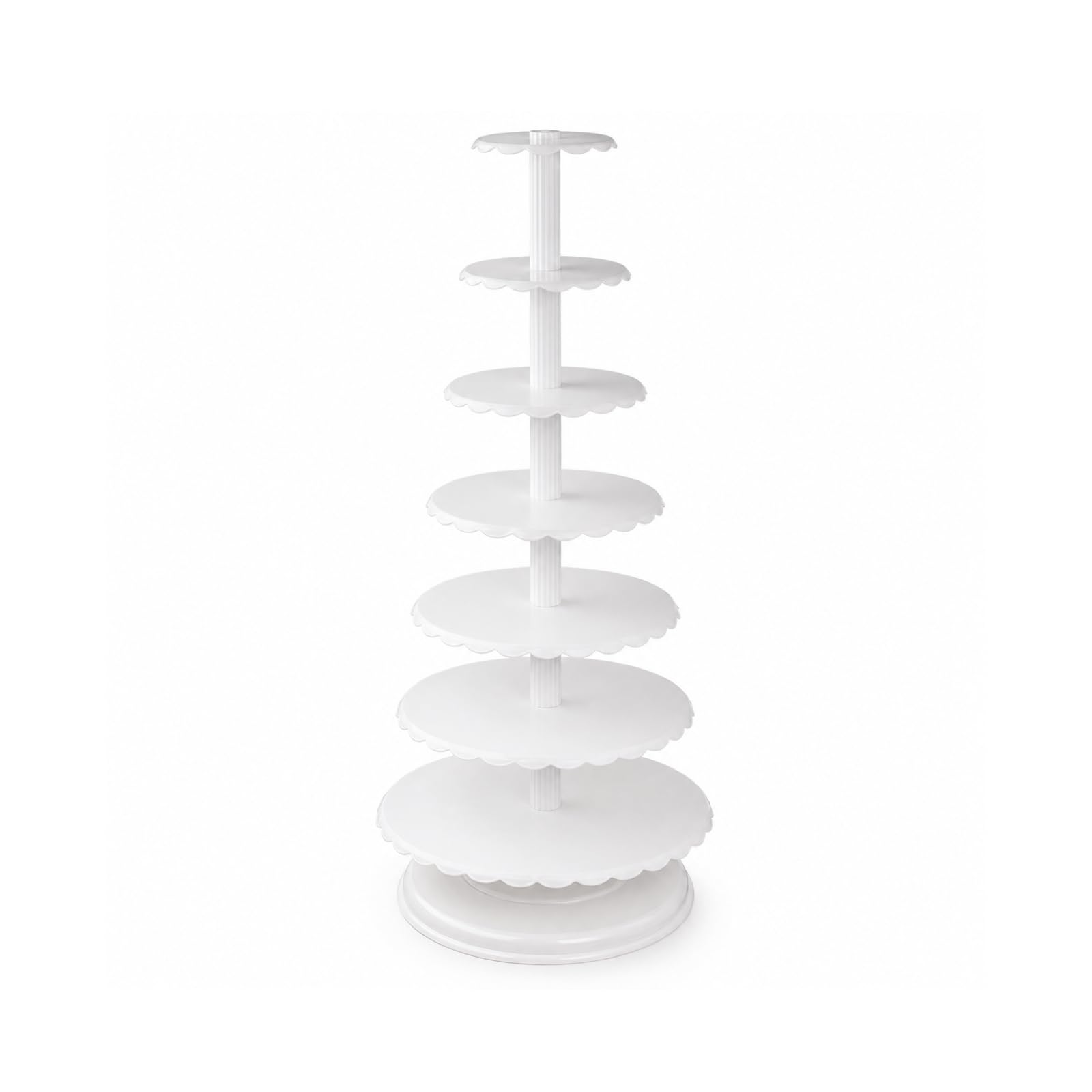 Colcolo Soporte para Tartas Soporte Pastelero Expositor de Postres Bandeja para Pasteles Base Ancha Plástico Atornillada y Niveles Estables para Múltiples