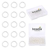 BEADIA Silver Plated Jump Rings Non Tarnish 7mm 300pcs for Jewelry Making Findings