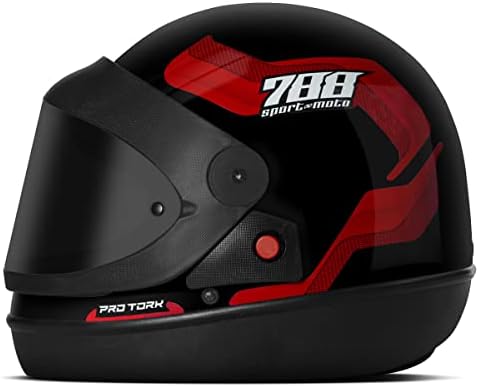 CAPACETE FECHADO PRO TORK SPORT MOTO 788 VERMELHO TAM. 56 VIS. FU...