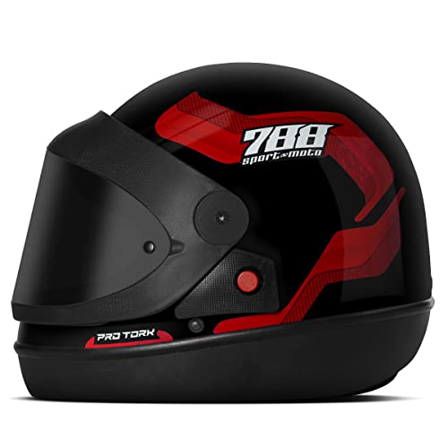 Capacete Pro Tork Sport Moto 788 Vermelho Vis. Fumê