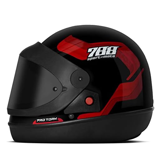 Capacete Fechado Automático Pro Tork Sport Moto 788 Viseira Fumê Vermelho 58