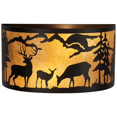 Image of Farmhouse Deer Wall Sconces, E12 Base Rustic Industrial Wall Lights for Bedroom, Living Room, Hallway, Stairway, and Porch Lighting