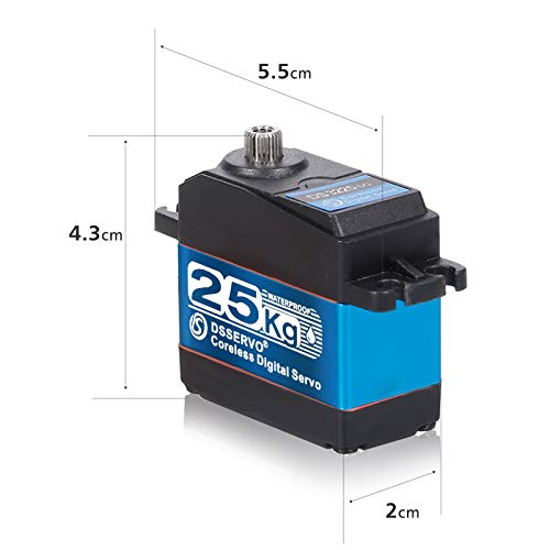 OWSOO DSSERVO DS3225 25KG Servo digital de aço inoxidável Engrenagem de alto torque IP66 Servo à pro