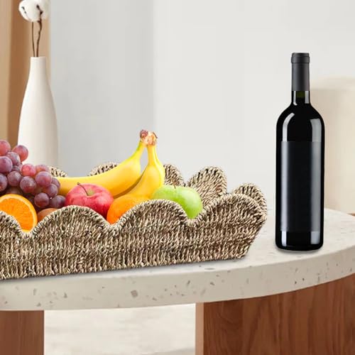 Plateau table basse rustique en rotin pour organiser le salon avec style - 4
