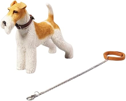 JXK 16 Scale Fox Terriers Dog Figure Realistic Animal Model Resin Decoration Birthday Gift for Adult 068D