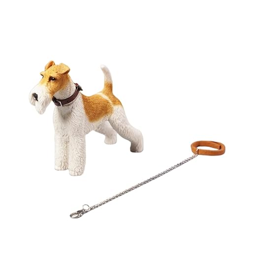 JXK 1:6 Scale Fox Terriers Dog Figure Realistic Animal Model Resin Decoration Birthday Gift for Adult (068D)