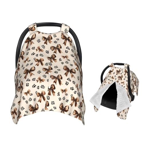 Muishi Brown Leopard Print Spots Baby Car Seat Canopy Nursing Cover for Newborn Car Seat Breastfeeding Covers Blanket Newborn Shower Gift