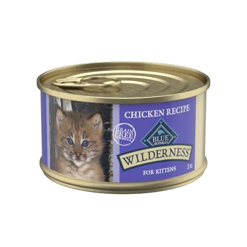 Image of Blue Buffalo Wilderness High Protein, Grain Free Wet Kitten Food, Chicken Pate, 3oz Cans, 4-Count Multipack