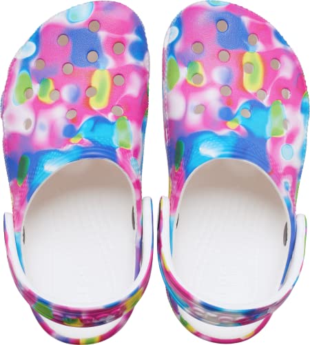 Crocs Classic Tie Dye Clogs (Toddler), Pink/White, 4 Toddler #TOP3