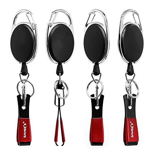 Samsfx Fly Fishing Nippers, Tippet Cutter, Leader Or Line Clipper With Hook Eye Cleaner & Comfy Grip, Zinger Retractors Combo #TOP2