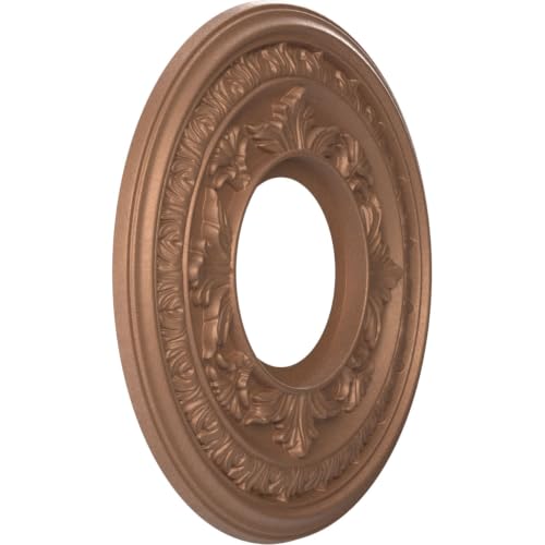 Image of Ekena Millwork 10 inchOD x 3 1 /2 inchID x 3 /4 inchP Baltimore Thermoformed PVC Ceiling Medallion (Fits Canopies up to 4 1 /4 inch), Aged Copper