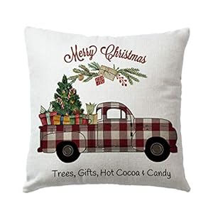 Uloveloveyourself2packmerrychristmaspillowcover18x18inchforcouchsofaporchxmastreegiftswithredtruckthrowcushioncoverschristmasdecorations  Urban Country Home Decor Ulove love yourself 2pack merry christmas pillow cover 18×18 inch for couchsofaporch xmas tree gifts with red truck throw cushion covers christmas decorations  urban country home decor