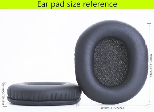 Almohadillas de repuesto compatibles con Audio-Technica ATH M50X negro | también aptas para Audio-Technica M50XBT M50RD M40X M30X M20X MSR7 SX1 almohadillas de cuero sintético suave y espuma viscoelástica miniatura 4