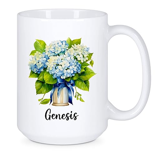 Coffee Mug Hydrangea Ceramic Mugs Smooth Tea Mug Novelty Coffee Cups for Kitchen Presents Boy 330 Ml