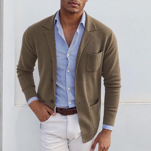 Thatrich Men's Casual Blazer Lightweight Jacket Slim Fit Cardigan Business Casual Sports Coats for Formal Wedding Office Work3