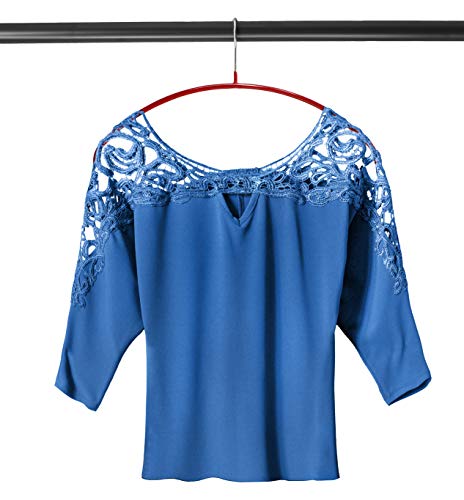 Mawa By Reston Lloyd Euro Series Non-Slip Space Saving Clothes Hanger For Shirts & Dresses, Style 40/P, Set Of 12, Red #TOP7