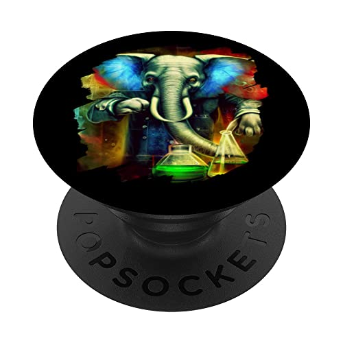 Elephant Mad Scientist Mezcla Química Ciencia Química PopSockets PopGrip Intercambiable