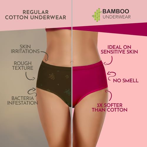 Image of HEELIUM Bamboo Underwear for Women | Ultra-Soft, Breathable & Odour-Free | 3X Softer Than Cotton | Moisture-Wicking | Ideal for Sensitive Skin & All-Day Comfort