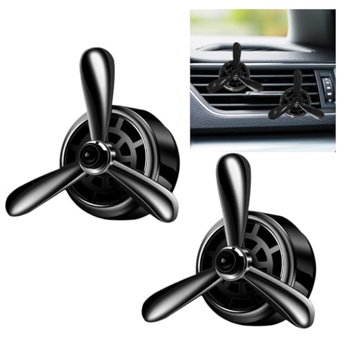 Image of Car Air Outlet Clip, Creative Air Force Propeller Shape Auto Ornament AirConditioner Vent Clip, Automotive Interior Accessories for Women Men (2, Black)