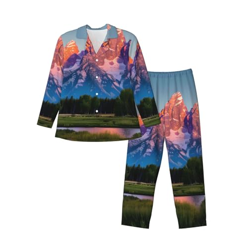 Pyjama homme Grand Teton imprimé parc national 2 pièces à manches longues