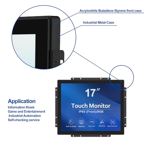Image of GreenTouch 17 Inch 10 Points Open Frame Industrial Touch Monitor - PACP -1280X1024-LED Display Metal Housing with HDMI,DVI,VGA Port Built-in