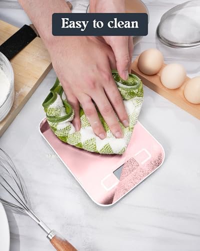 Tcsxady Food Scale, 11lb Digital Kitchen Scale with 6 Units LCD Display and Tare Function,Compact Design for Baking,Healthy Cooking,Meal Prep, 304 Stainless Steel - 5