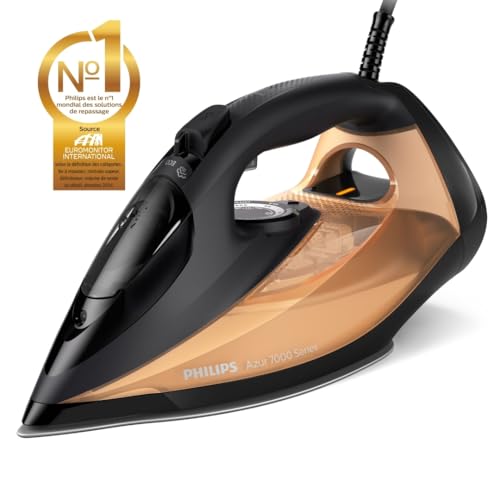 Philips Séries 7000 Fer à vapeur vapeur continue 50 gmin 250 g de Vapeur en plus Vapeur verticale Semelle SteamGlide Elite Or DST704080 - vue 2