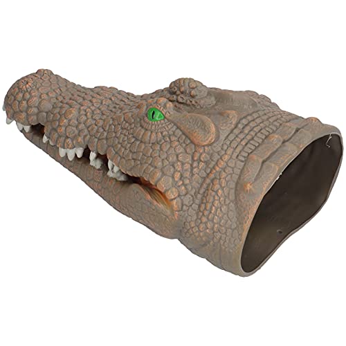 Fantoches de Cabeça de Crocodilo Portátil Pintados à Mão Aparência Crocodilos Fantoche de Borracha