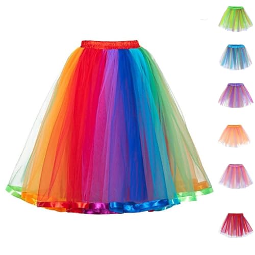 Damen Tutu Klassisch Rock,Tüllrock Bunt Ballett Petticoat Unterrock Tütü Rock Tutu Röcke Tüll,Vintage Ballet Elastisch Tanzrock Tanzkleid...