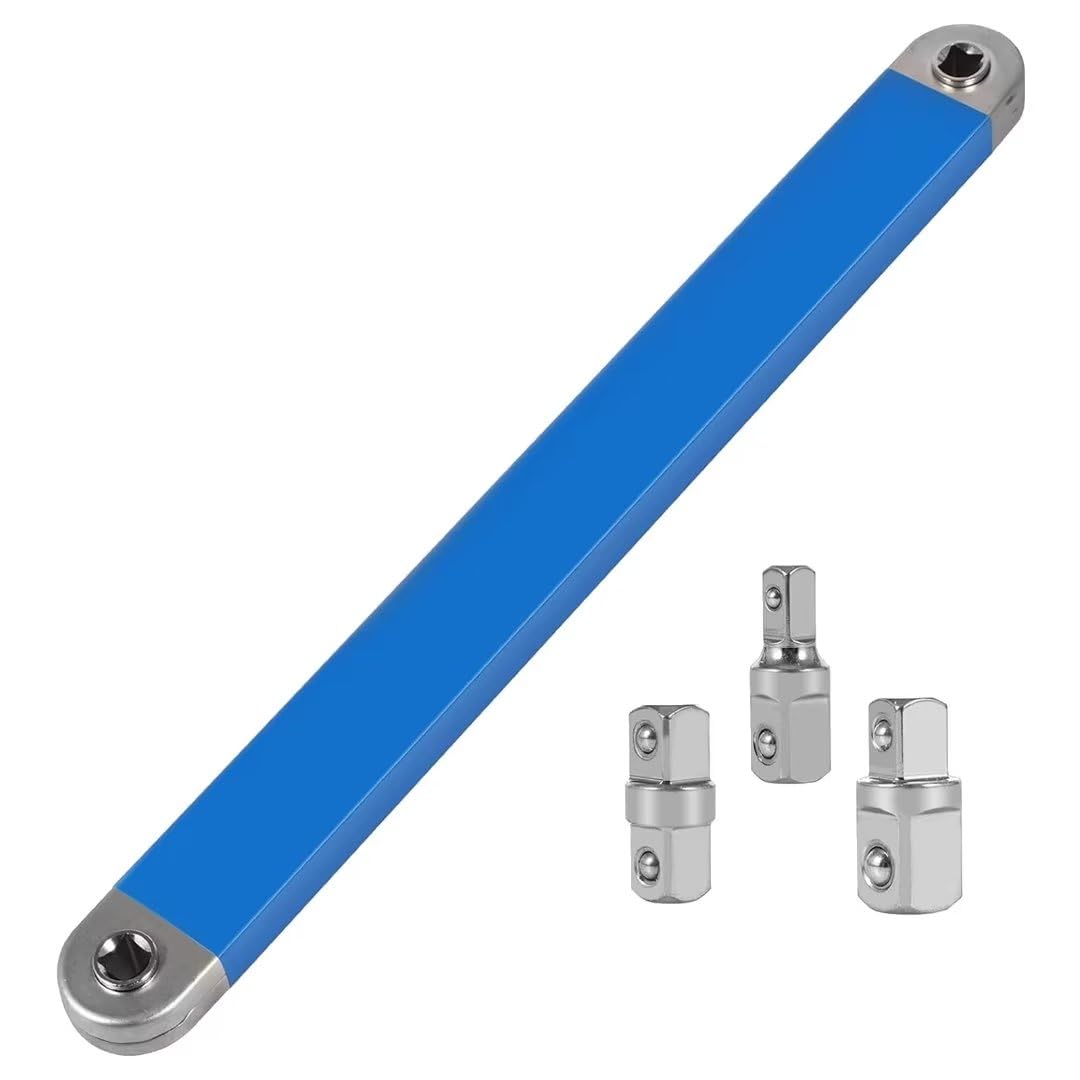 Offset Extension Wrench Impact - 15-Inch Impact offset extension wrench set-Ready Socket Wrench Tool with Square Drive Adapters (1/4", 3/8", 1/2")