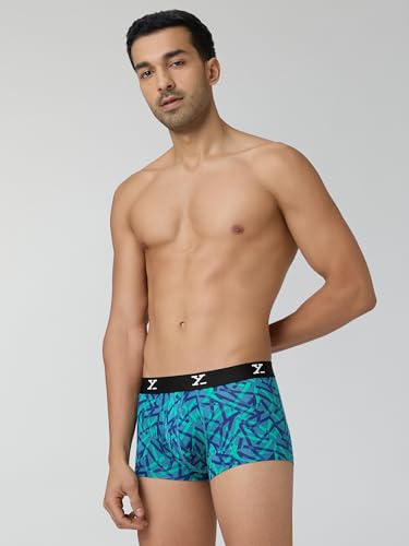 Image of XYXX Men's Shuffle Micromodal Regular Fit Printed Antimicrobial Trunks with No Marks Waistband (Pack of 3)