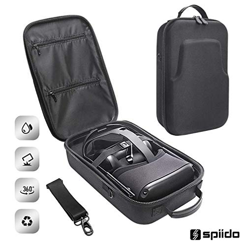 Spiido [2020 Upgrade] Hard Travel Case for Oculus Quest VR Gaming Headset and Controllers Accessories Waterproof Shockproof Carrying Case (Black)