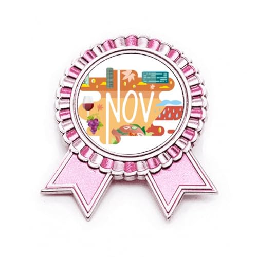 Broche rose novembre en métal M au design d'art français chic