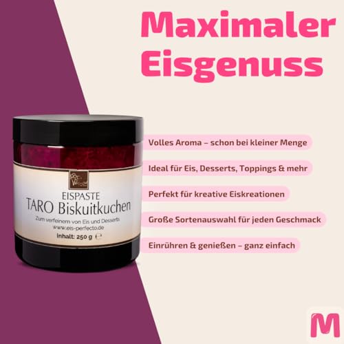 Taro Biskuitkuchen Eispaste │ fliederfarbenes Eisvergnügen │ MEGA GESCHMACK │ Pimpe deine Eis, Desserts, Getränke uvm mit einer extra Portion Geschmack auf │ Inhalt 250 g – Bild 4
