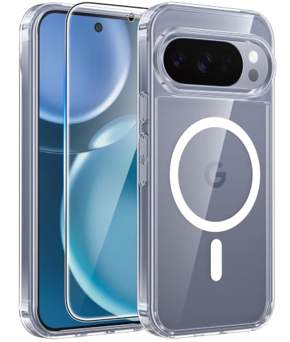 Image of FNTCASE for Google Pixel 10 Pro XL / 9 Pro XL Case, Compatible with Magsafe | Screen Protector, Anti Yellowing, 14FT Military Grade Drop Protection, Shockproof Protective Phone Cover, Transparent Clear