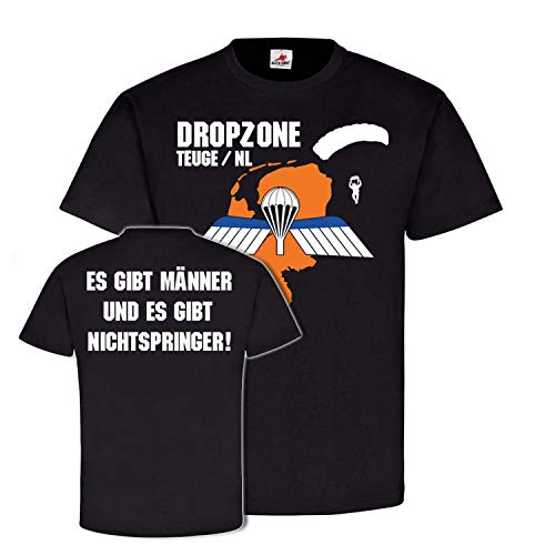 T-shirt Dropzone Teuge NL parachutisme noir taille M imprimé