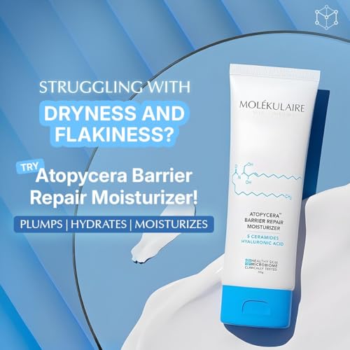 Image of Molekulaire Atopycera Barrier Repair Moisturizer | 5 Ceramides & Hyaluronic Acid | Fragrance-Free Face Moisturizer for long lasting hydration|Non-Sticky & Fast Absorbing | Daily Use For All Skin Types | 50g