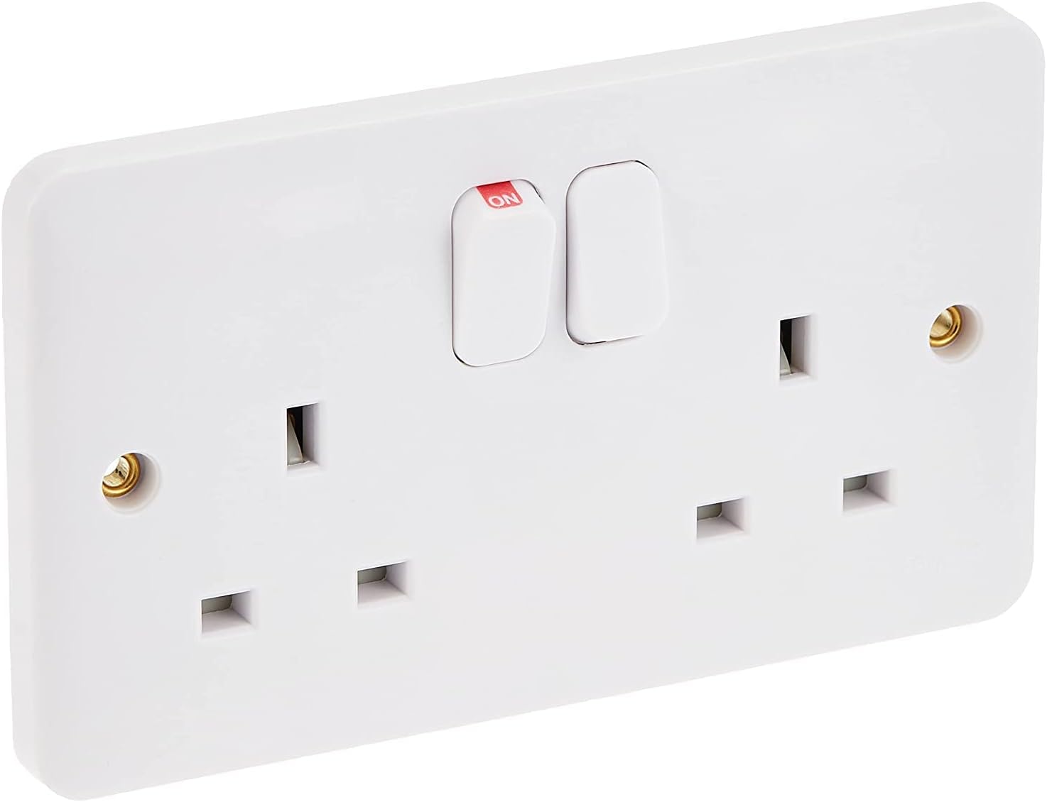 Lisse, 2 Gang, Socket, 13 A, Lisse - Switched Socket - without instructions - 13 A - 230 V - 2 gangs-white, GGBL3020NIS
