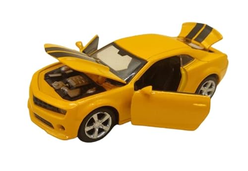 2 Carrinhos De Ferro Carro Camaro Amarelo Vermelho Fricção Carro Miniatura Colecionáveis Abre Portas