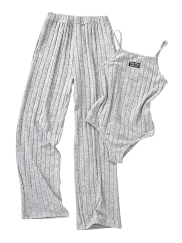 Yoxindax Tween Girl 2-Piece Clothes Fashion Casual Versatile Slim-Fit Camisole Pants 7-13Y Summer Outfits Set Size 12 13