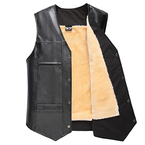 Gilet polaire grande taille en cuir PU chaud et coupe-vent pour l'hiver