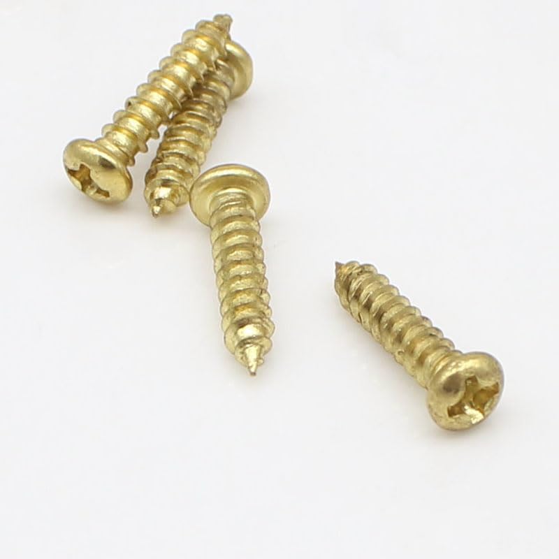 Generic Phillips Round self Tapping Screw M3 M4 Size Copper Plating self Attack Male Bolts pan Head Cross Drive Fasteners Carbon Steel - (Size: M4x25mm, Color: 100 PCS)